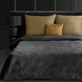 Lili4 bársony ágytakaró Fekete 220x240 cm