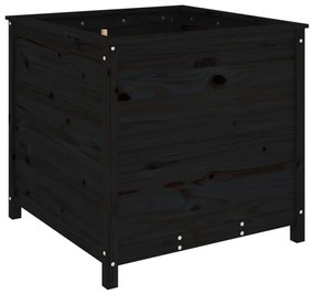 fekete tömör fenyő kerti növénytartó 82,5x82,5x78 cm