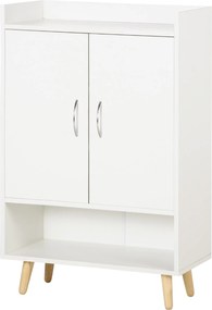 HOMCOM Modern 2-ajtós Cipőszekrény 4 Polccal 12 Pár Cipőhöz, Ideális Előszobába, Nappaliba és Hálószobába 60x30x92 cm Fehér | Aosom