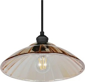 Fekete-borostyán színű fém függőlámpa üveg búrával ø 29,5 cm Eluna – Reality