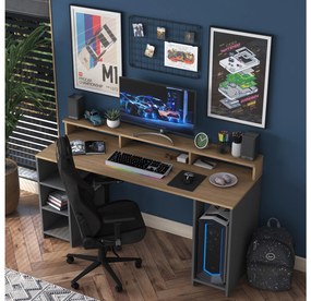 PC asztal Sikine 4 (dió + antracit) . 1095012