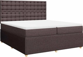 vidaXL sötétbarna szövet rugós ágy matraccal 200 x 200 cm