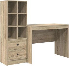 vidaXL Asztal fiókkal 2 pcs Sonoma tölgy