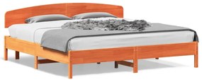 viaszbarna tömör fenyőfa ágy matrac nélkül 200 x 200 cm