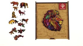 Puzzle, fa, A4, 90 darabos, PANTA PLAST Mosaic Lion (INP422000404)