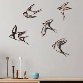 Fém fali dekoráció, Birds-2