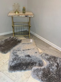 Scott Szürke három részből álló fürdőszobai szőnyeg szett 50x80 cm