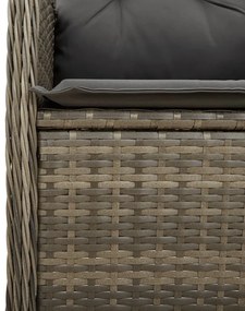 9 részes szürke polyrattan kerti bisztrógarnitúra párnákkal