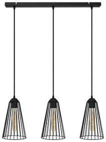 Csillár zsinóron TORRI 3xE27/15W/230V fekete