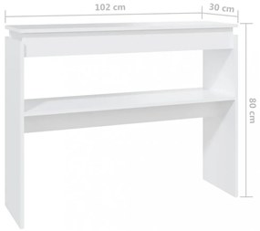 fehér szerelt fa tálalóasztal 102 x 30 x 80 cm