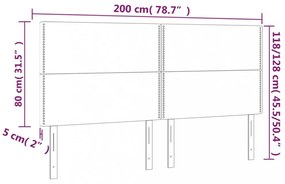 4 db sötétbarna szövet fejtámla 100x5x78/88 cm
