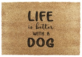Kókuszrost lábtörlő 40x60 cm Life Is Better With a Dog – Artsy Doormats