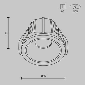 DL043-01-10W4K-RD-WB Alfa LED Alumínium Süllyesztett Lámpa Fehér Színű LED 10 W 4000 Kelvin 500 Lumen IP20