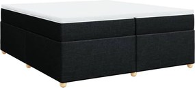 vidaXL fekete szövet rugós ágy matraccal 200 x 200 cm