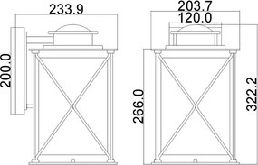 Kichler ARGYLE KL-ARGYLE2-M Fali lámpa 1x60W/E27 IP44