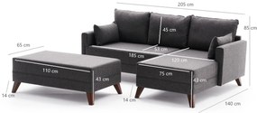 Széthúzható kanapé  Bellina (antracit) (J). 1063017