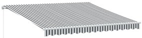 antracitszürke-fehér LED-es kézi napellenző 400 x 300 cm