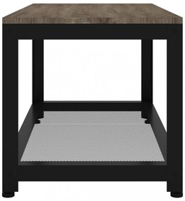 szürke és fekete MDF és vas dohányzóasztal 90x45x45 cm