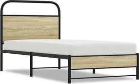 vidaXL ágykeret matrac nélkül 75x190 cm sonoma tölgyfa műfa