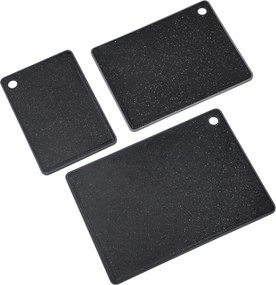 Fekete vágódeszka szett 3 db-os, Műanyag