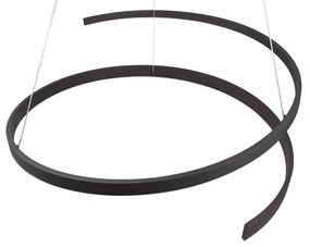 Fekete LED függőlámpa hangvezérléssel-mobil alkalmazás vezérléssel, fém búrával ø 75 cm Cinardi – CINQUE