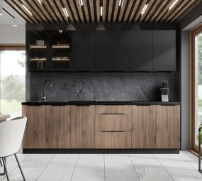 Felső szekrény, fekete, SIBER 30 G-72 1F