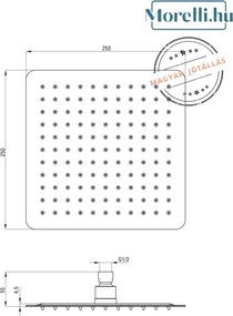 DEANTE-BXYZ0GAM ALPINIA Króm Színű Falsík Alatti Zuhanyszett Fix Kifolyós