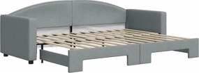 vidaXL világosszürke kihúzható szövet heverő 80 x 200 cm