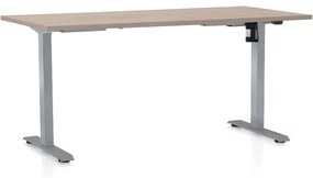OfficeTech A állítható magasságú asztal, 160 x 80 cm, szürke alap, tölgy