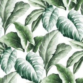 Zöld banánlevél mintás fali tapéta 135407 Grandeco