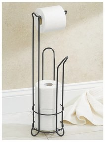 Fekete acél WC-papír tartó állvány, magasság 65 cm - InterDesign