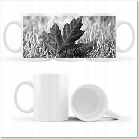 Nyomott mintás bögre Őszi levél a fűben