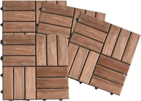 Teakfa burkolólapok 2 m² 30 x 30 x 2 cm