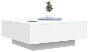 fehér dohányzóasztal LED-lámpákkal 80 x 80 x 31 cm