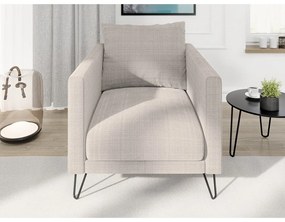 Világosbarna zsenília fotel Freya – Ropez