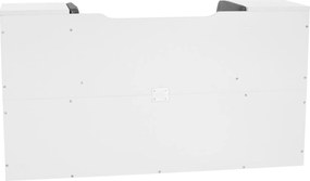 Gyerekkönyvtár ülőhellyel, fehér/szürke, FERIA