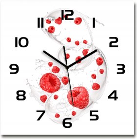 Nagy üveg falióra Málna tejjel 60x60