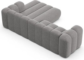 Szürke zsenília sarokkanapé (jobb oldali-heverő résszel) Lupine – Micadoni