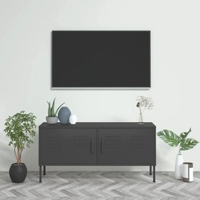 Antracitszürke acél TV-szekrény 105 x 35 x 50 cm