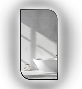 Szabálytalan tükör Könnycsepp fekete keretben Led háttérvilágítással 70x140