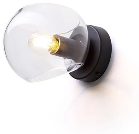RENDL R13994 SOLARIS fali lámpa, dekoratív tiszta üveg/fekete