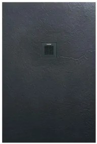 AREZZO design SOLIDSoft zuhanytálca 206x80 cm, ANTRACIT, színazonos lefolyóval (2 doboz)