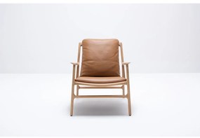 Barna-natúr színű bőr fotel Dedo – Gazzda