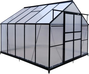 Furnigo Kerti üvegház 310x250x195 cm + alap - fekete