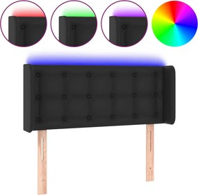 vidaXL fekete műbőr LED-es fejtámla 93 x 16 x 78/88 cm