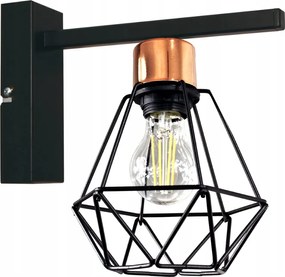 Fali Lámpa Drót Gyémánt Réz