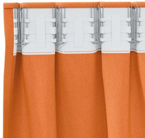 Függönyök 2 pcs Fényes narancssárga 260x140cm Poliészter