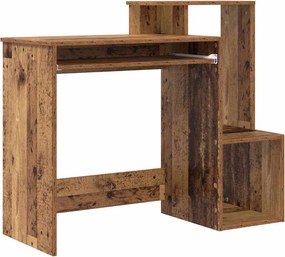 vidaXL Asztal fiókkal polcokkal Öreg fa 106 x 41 x 88.5 cm Faanyag