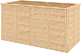 Outsunny fa magaságyás, 152 x 77 x 77 cm — emelt mély fűszerágyás nyitott aljjal és merevítő rudakkal | Aosom