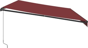 Burgundi vörös kézzel kihúzható napellenző 600 x 350 cm